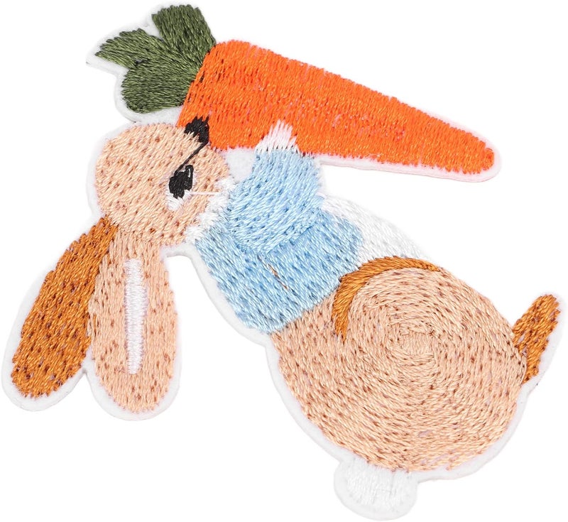 HEEPDD Embroidery Cloth Stickers, On Patches with Bunny Pattern for Kids DIY Easter Decoration 10pcs Set Embroidery Cloth Stickers, Polyester Iron Nan Collected Items - Image 5