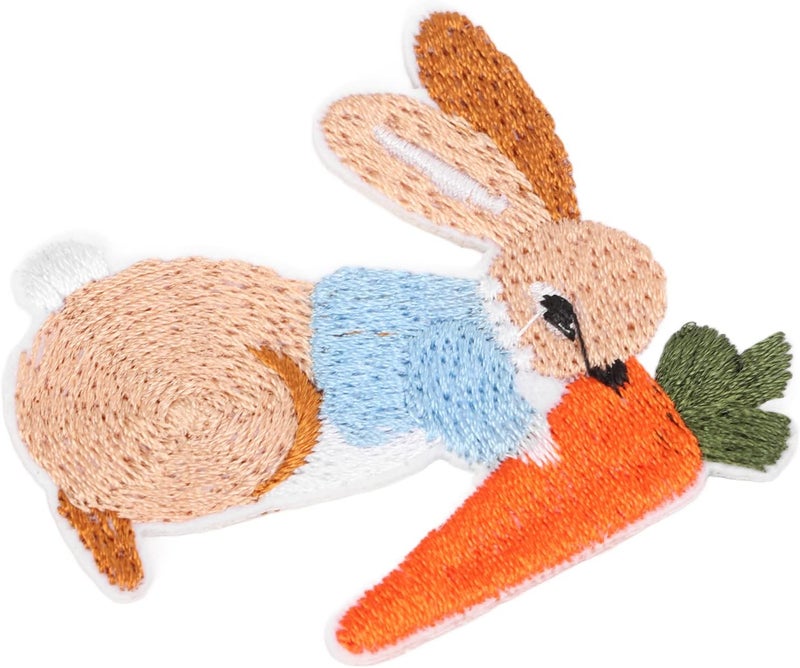HEEPDD Embroidery Cloth Stickers, On Patches with Bunny Pattern for Kids DIY Easter Decoration 10pcs Set Embroidery Cloth Stickers, Polyester Iron Nan Collected Items - Image 2