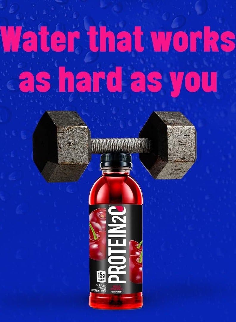 بروتين 20 مياه بروتين 20 المنقوعة بنكهة الكرز البري 500 مل عبوة من 12 قطعة - Image 3