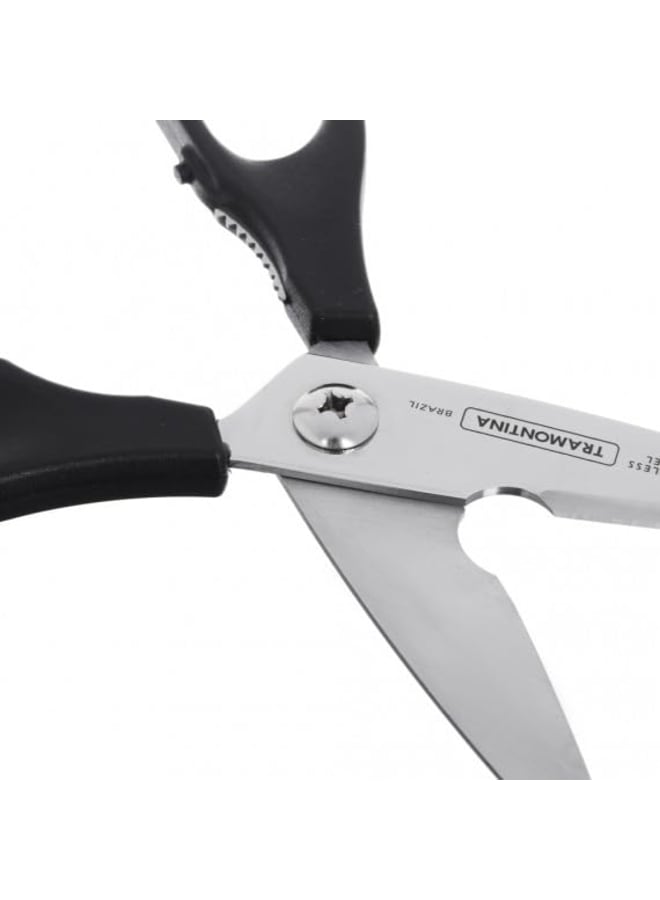 TRAMONTINA TRAMONTINA Supercort 8-Inch Multipurpose Scissors – Stainless Steel Blades with Black Polypropylene Handle – Sharp, Durable, and Versatile for Home, Office, and Kitchen Use – 1 Piece  - Image 1