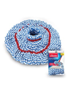 Vileda MicroTwist Maxi Mop Refill, Remove 99% Bacteria, Buffing Pad, Twist Wringing, Microfiber, Multi-purpose