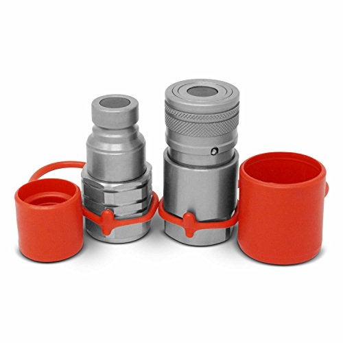 Summit Hydraulics 5/8" SAE -10 Flat Face Hydraulic Quick Connect Couplers/Couplings Set with Dust Caps - Image 1