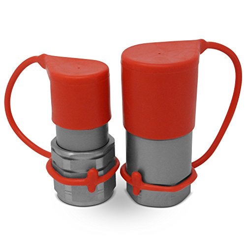 Summit Hydraulics 5/8" SAE -10 Flat Face Hydraulic Quick Connect Couplers/Couplings Set with Dust Caps - Image 3