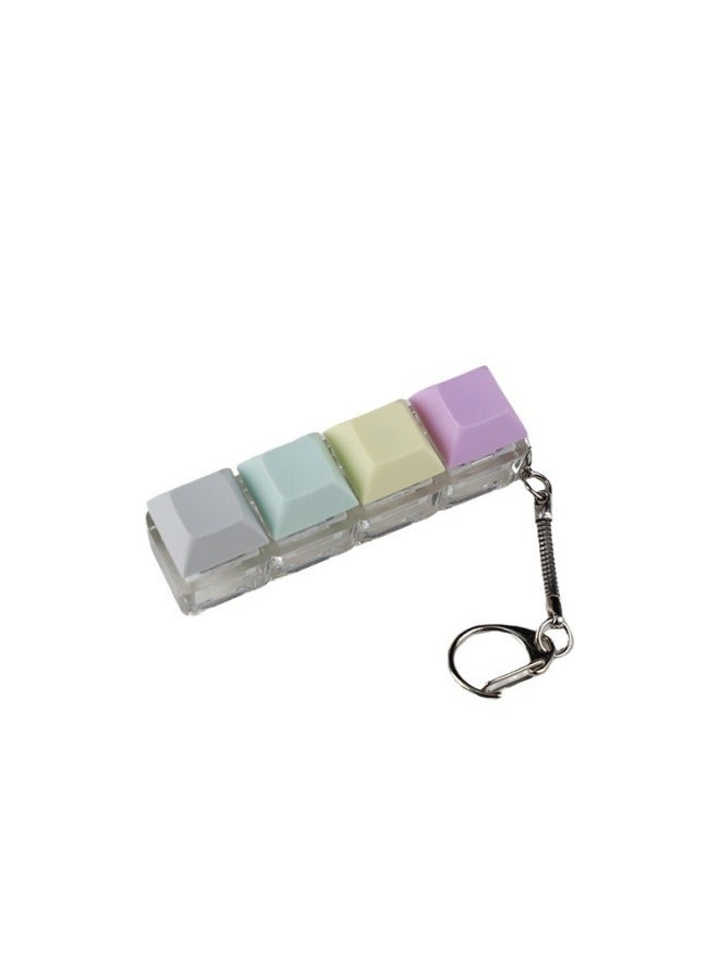 Press Transparent Candy Color 2 Holes 3 Holes 4 Holes Can Be Freely Matched With High Special Black Black Tea Green Axis Keyboard Shaft Experience Device-Color:4-hole Transparent No. 3 Green Shaft Without Light  - Image 1
