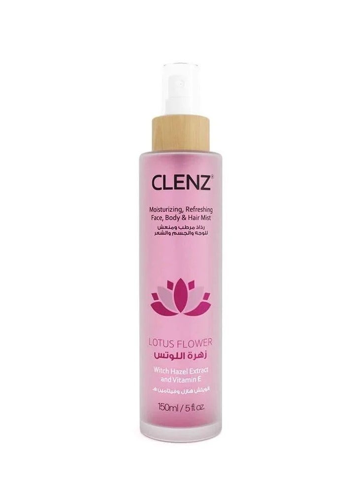 CLENZ Clenz Moisturizing & Fragrance Mist for Face, Body, & Hair Lotus Flower - 150 ml  - Image 1