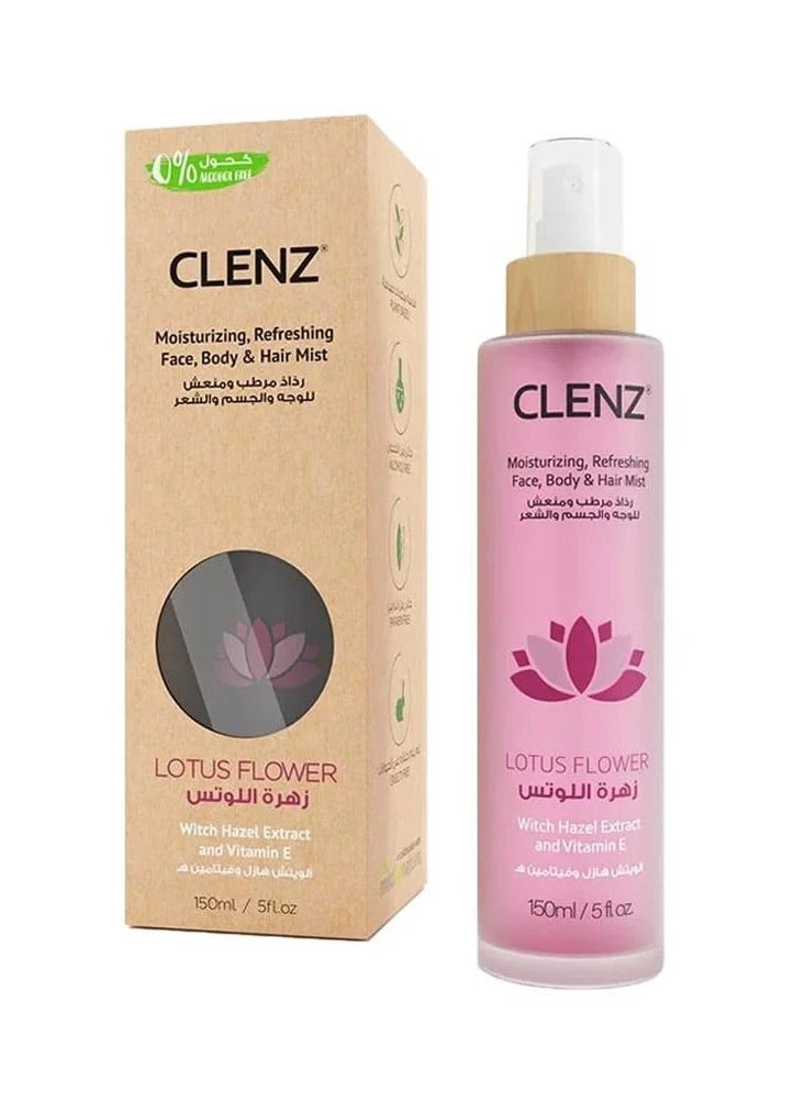 CLENZ Clenz Moisturizing & Fragrance Mist for Face, Body, & Hair Lotus Flower - 150 ml  - Image 2