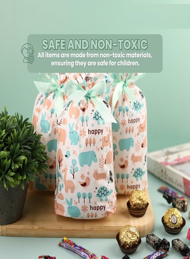 TREXEE Potli Bags - Return Gift Pack for Kids Birthday - Goodie Bag, Animal Themed (Pack 25)(9X6 IN) - Image 3