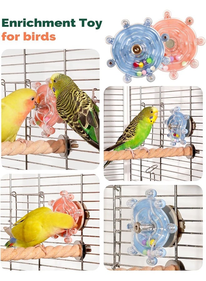 2PCS Bird Spinning Wheel Toy, Chewing Exerciser, Interactive Spinner Rattle Parrot Toys For Entertainment Chewing Exercise, Suitable For Budgies, Cockatiels, and Other Small to Medium Birds - Image 4