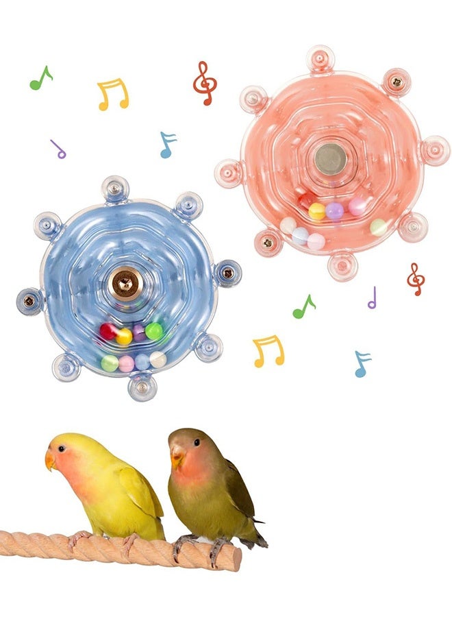 2PCS Bird Spinning Wheel Toy, Chewing Exerciser, Interactive Spinner Rattle Parrot Toys For Entertainment Chewing Exercise, Suitable For Budgies, Cockatiels, and Other Small to Medium Birds - Image 1