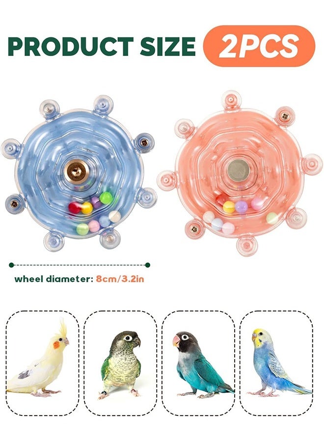 2PCS Bird Spinning Wheel Toy, Chewing Exerciser, Interactive Spinner Rattle Parrot Toys For Entertainment Chewing Exercise, Suitable For Budgies, Cockatiels, and Other Small to Medium Birds - Image 5