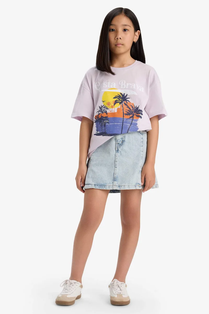 Defacto Girl Oversize Fit Crew Neck T-Shirt
