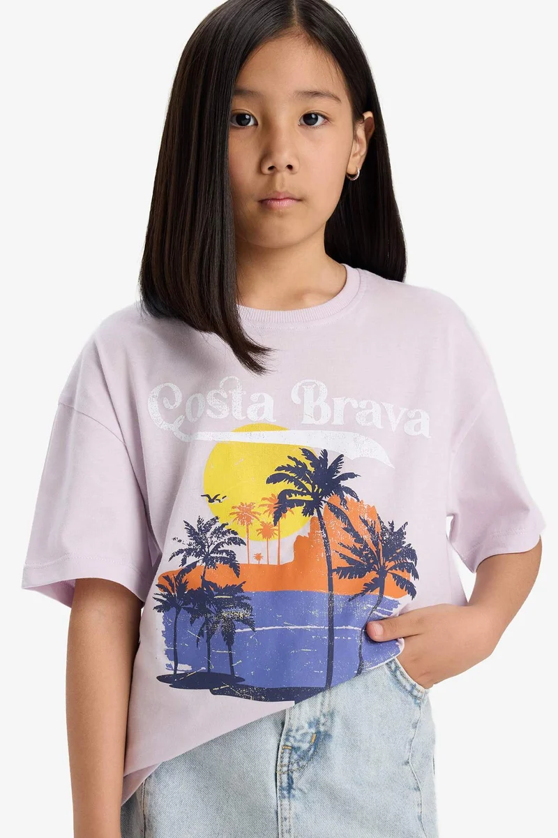 Defacto Girl Oversize Fit Crew Neck T-Shirt