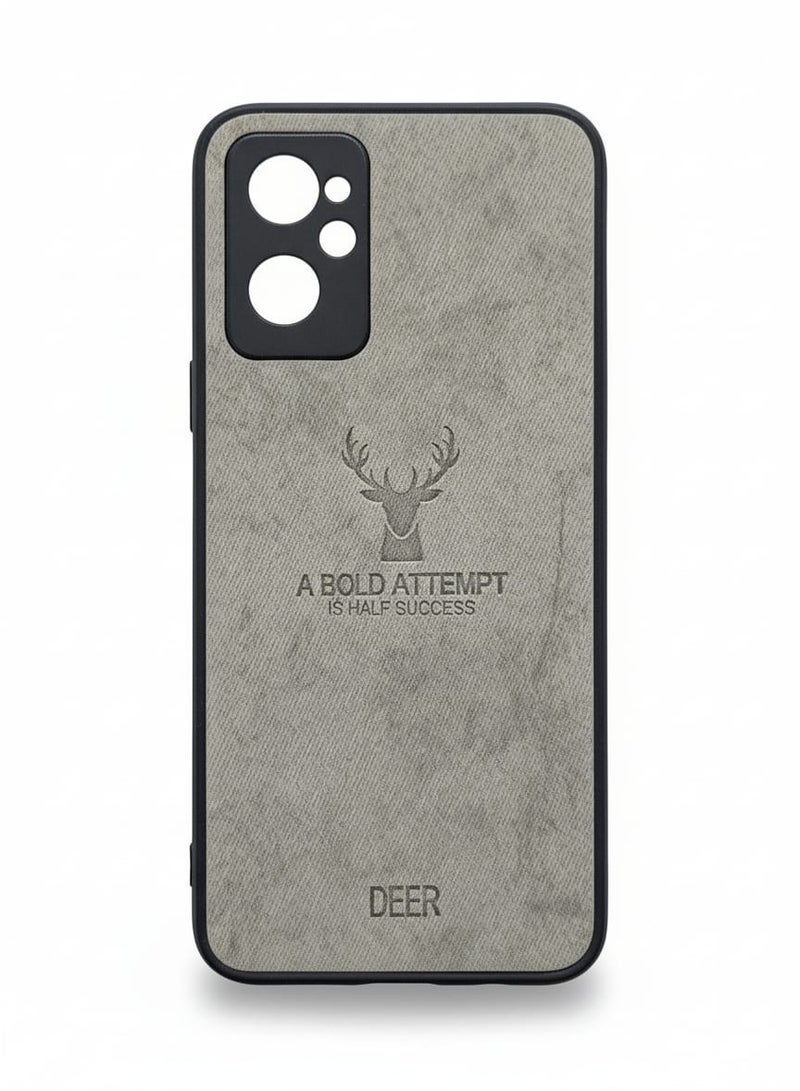 Stylish Suede Design Protective Case for realme 9i  - grey - Image 1