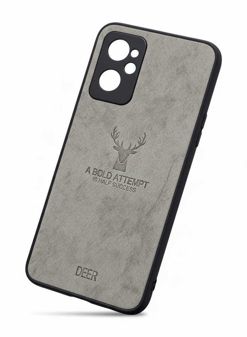 Stylish Suede Design Protective Case for realme 9i  - grey - Image 2