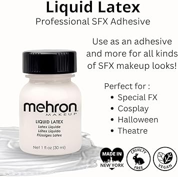 Mehron Latex Liquid 1 oz Clear wBrush Carded - Image 2