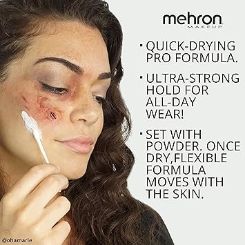 Mehron Latex Liquid 1 oz Clear wBrush Carded - Image 4