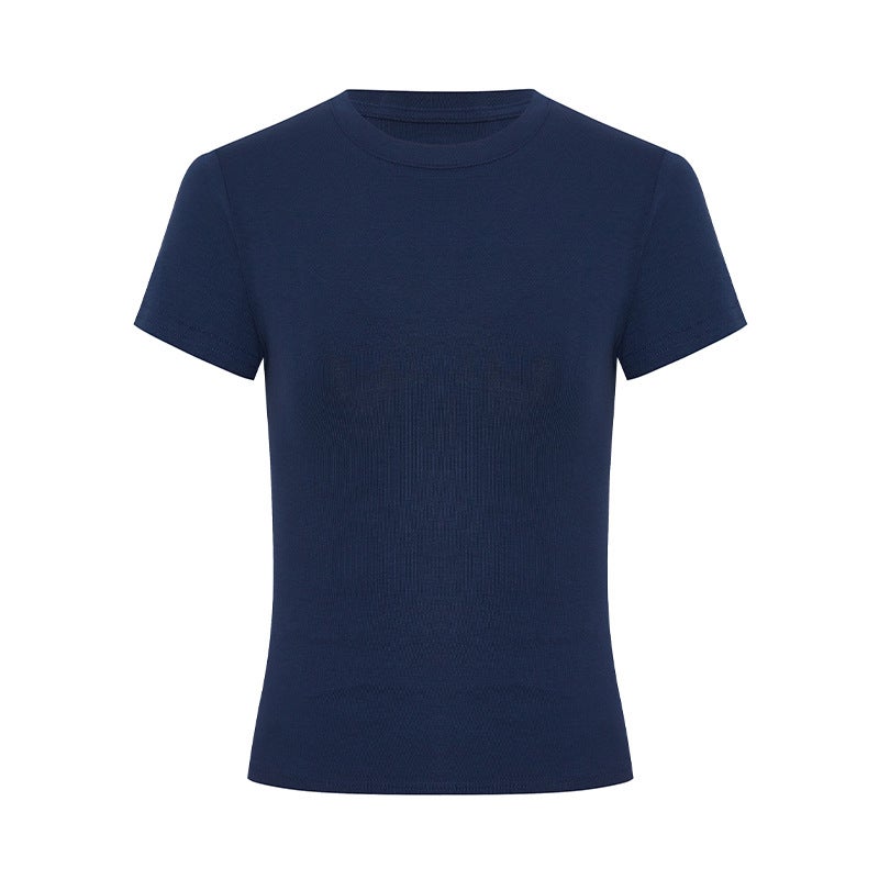 220G Summer Design Slim-Fit Flattering Short-Sleeve T-Shirt For Women In Red With A Structured Cut - Image 1