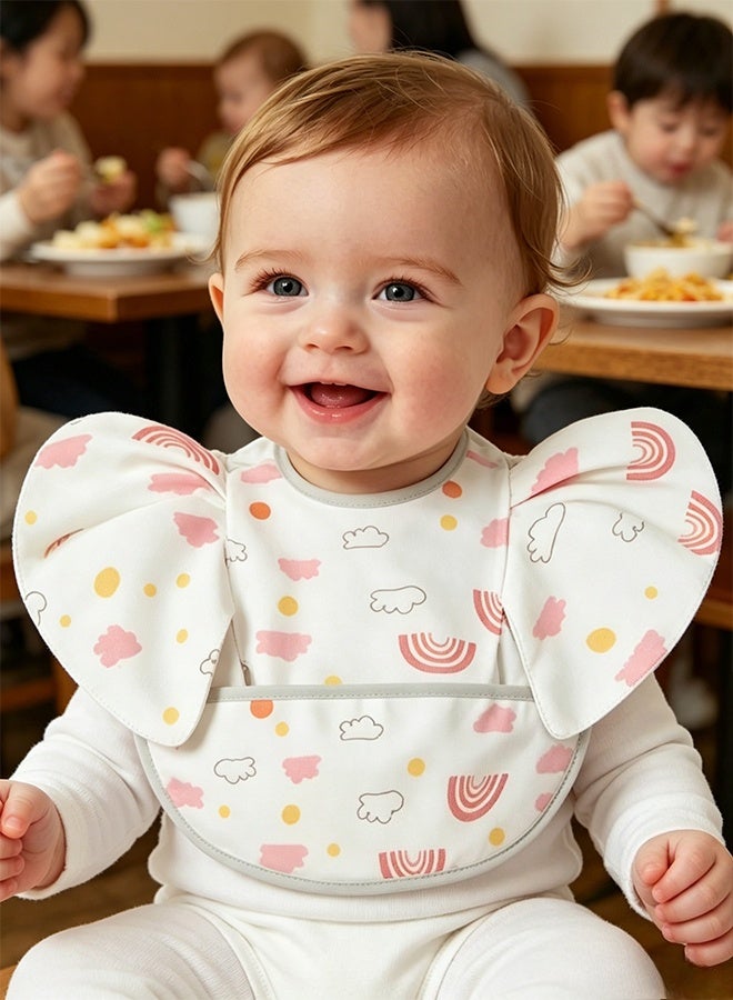 Mess-Proof Baby Bibs for Eating | Waterproof, Wipeable Toddler Bibs with Catch-All Pocket | Feeding Bibs for Girls - Image 1