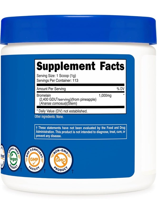Nutricost مسحوق بروميلين من نوتريكوست 4 أونصات - غير معدّل وراثيًا، نباتي، خالي من الغلوتين - Image 5