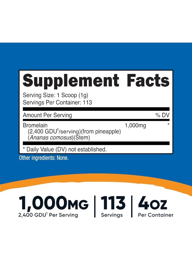 Nutricost مسحوق بروميلين من نوتريكوست 4 أونصات - غير معدّل وراثيًا، نباتي، خالي من الغلوتين - Image 2