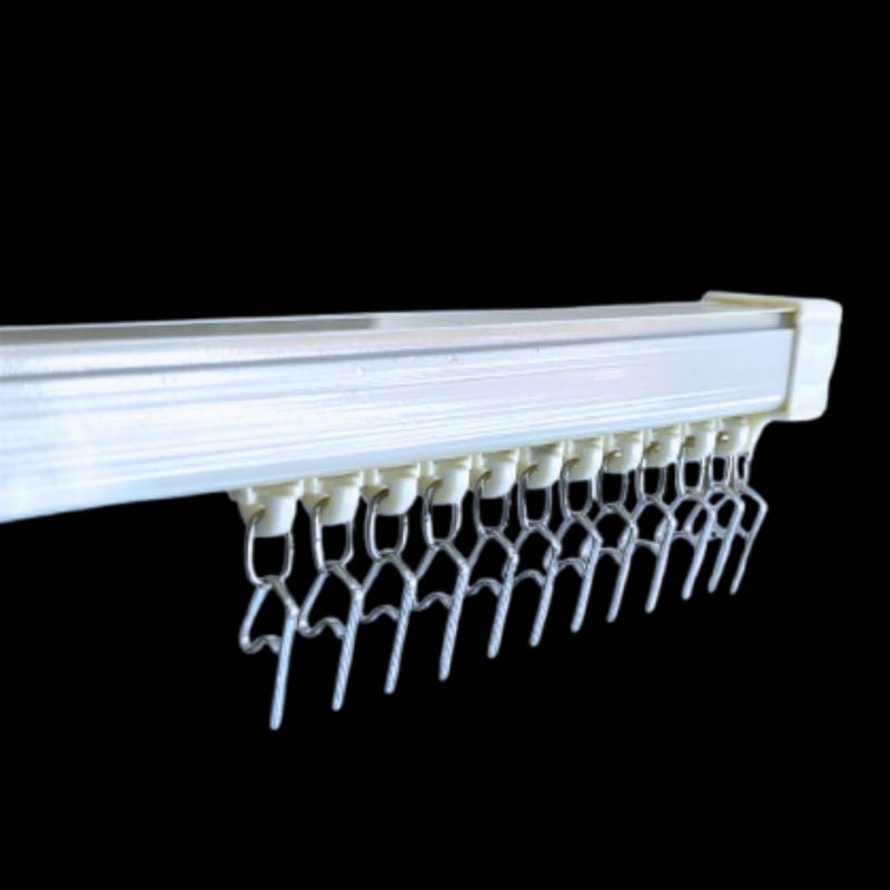 Jangirh Aluminum M Track Curtain Channel for WindowsDoorOffice Size Between 4 to 8 Feet Wall FitComplete Set with Runners Hooks End Caps Wall Brackets Screws Wall Plugs  - Image 4