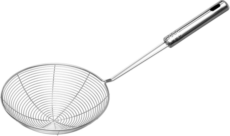 Tellshun Spider Strainer Stainless Steel Skimmer Spoon for Cooking and Frying Spaghetti Pasta Food Solid Kitchen Utensils Metal Ladle with Handle (6.1 inch Diameter)
