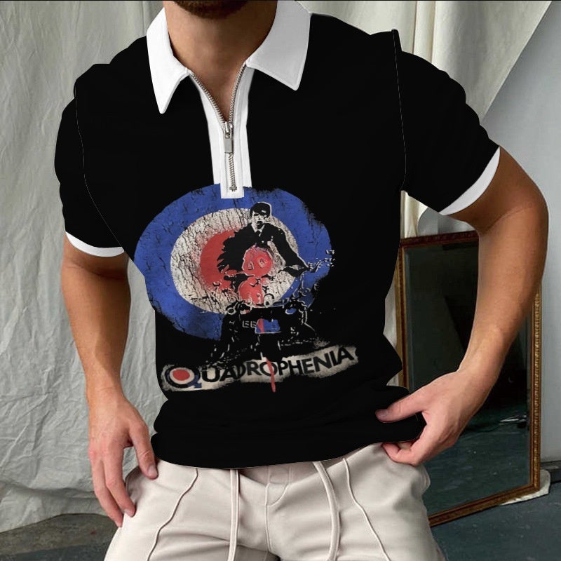2022 new cross-border 3D digital printing plaid loose type European and American casual ordinary summer polo shirt PLDX-026 3XL - Image 1