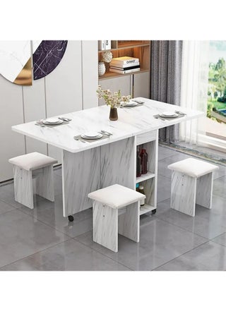 Folding Dining Table Dining Table Removable Folding Dining Table Dining Table Set For 4 Space Saving Dining Table For Tight Spaces With 4 Chairs White Black - pzsku/Z0765EB100A67E9207583Z/45/_/1735547494/3696a46a-eaab-47aa-be8b-2ecf6bcb07cf