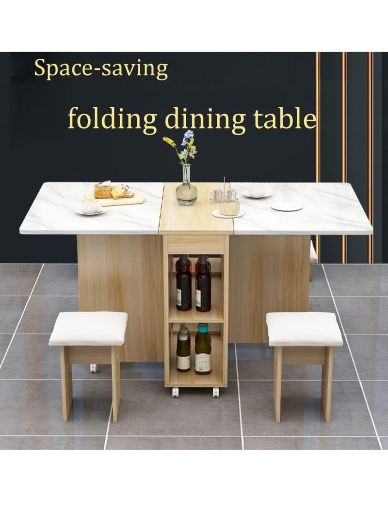 Folding Dining Table Dining Table Removable Folding Dining Table Dining Table Set For 4 Space Saving Dining Table For Tight Spaces With 4 Chairs White Black