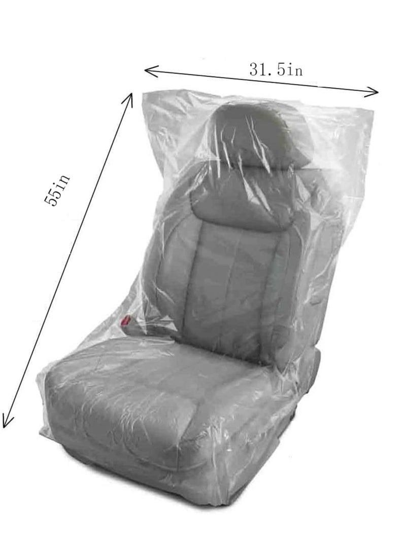 100 Pieces Disposable Seat Covers, Car Disposable Universal Plastic Seat Covers for Airplane Seats, Salon Chairs, Restaurant Seats, Bus Seats & More (100 Pieces) - Image 2