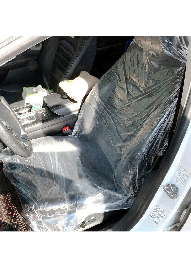 100 Pieces Disposable Seat Covers, Car Disposable Universal Plastic Seat Covers for Airplane Seats, Salon Chairs, Restaurant Seats, Bus Seats & More (100 Pieces) - Image 3