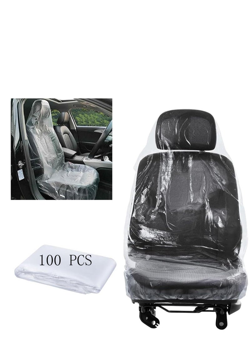 100 Pieces Disposable Seat Covers, Car Disposable Universal Plastic Seat Covers for Airplane Seats, Salon Chairs, Restaurant Seats, Bus Seats & More (100 Pieces) - Image 1