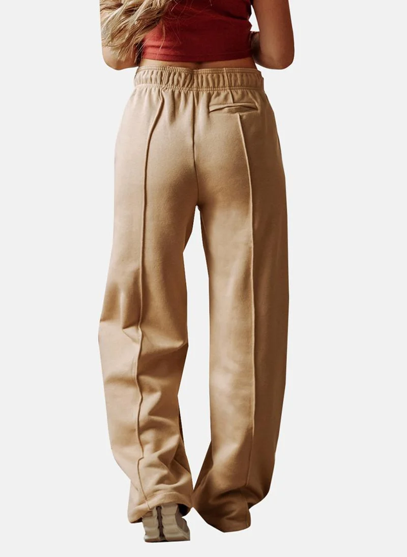 يونيكي Beige Plain Casual Trousers