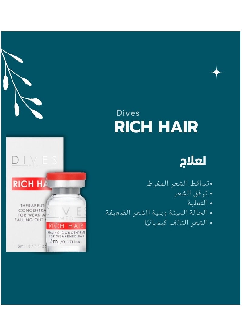 DIVES MED - Rich Hair Serum for Excessive Hair Loss for Hair Growth and Thicknesses (1 Pack 5ml) - Image 1