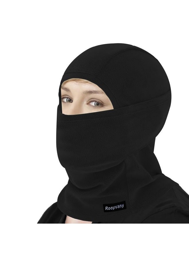 rooyvany Fleece Balaclava Ski Mask for Men&Women,Warm/Windproof/Lightweight Winter Face Mask for Skiing/Snowboarding/Cycling (Black), Black, One size - Image 1