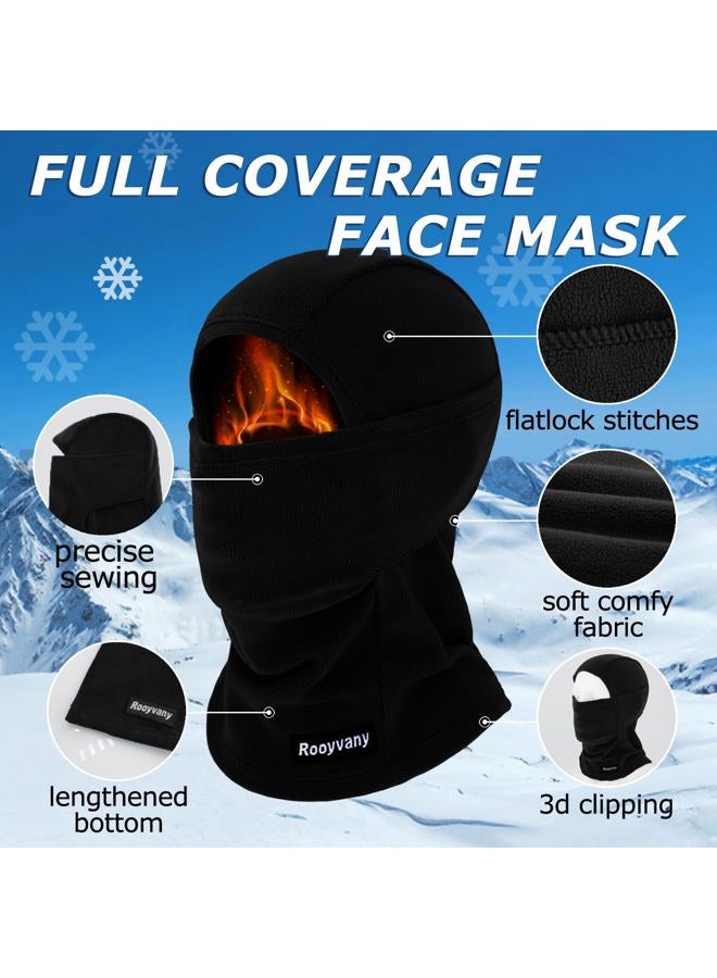rooyvany Fleece Balaclava Ski Mask for Men&Women,Warm/Windproof/Lightweight Winter Face Mask for Skiing/Snowboarding/Cycling (Black), Black, One size - Image 3
