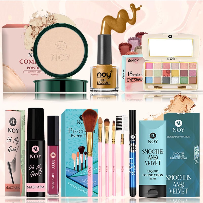 Noy Makeup Kit Combo Set Celebrate in Style with Our Festive Collection for Karwa Chauth, Diwali, and All Special Occasions Pack of 12 - Image 4