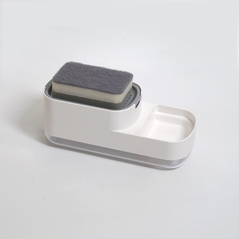 GALV 3-in-1 SoapDispenser, Plastic Dishwashing SoapDispenser Countertop Soap Pump Dispenser Addy Sink SoapDispenser for Kitchen Bathroom Liquid Dish SoapDispenser Soap Holder(23X10X10 cm)(1pc) - Image 1