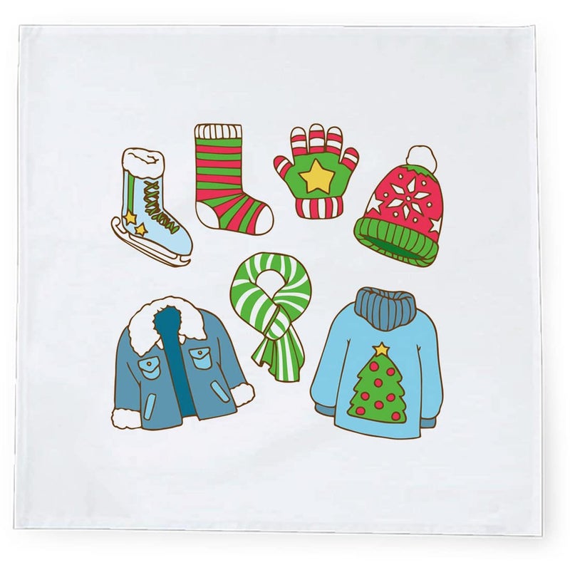 Khakee 6 Pcs Christmas Theme Silk Table Napkins 10x 10 for Xmas Decoration Christmas OrnamentsChristmas Giftxmas21543 - Image 3