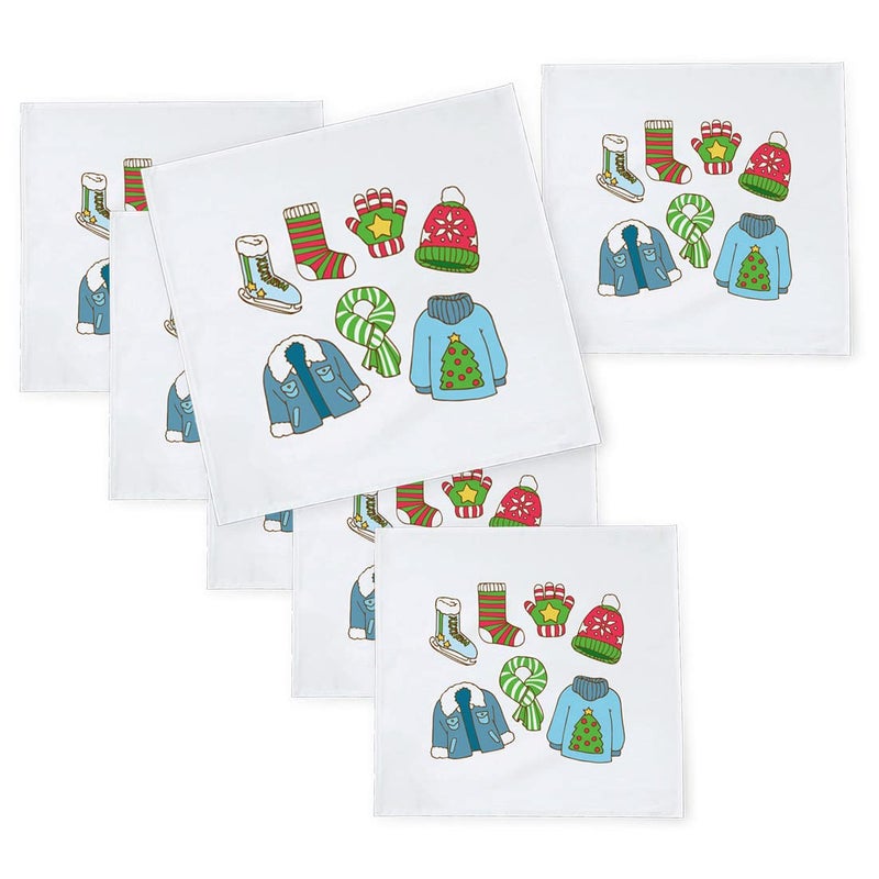 Khakee 6 Pcs Christmas Theme Silk Table Napkins 10x 10 for Xmas Decoration Christmas OrnamentsChristmas Giftxmas21543 - Image 1
