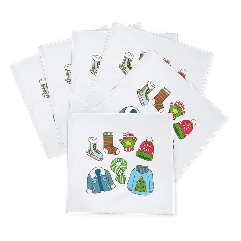 Khakee 6 Pcs Christmas Theme Silk Table Napkins 10x 10 for Xmas Decoration Christmas OrnamentsChristmas Giftxmas21543 - Image 2