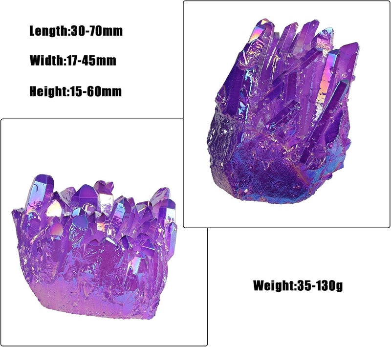 rockcloud Healing Crystal Natural Titanium Coated Light Purple Rock Quartz Cluster Geode Druzy Home Decoration Gemstone Specimen - Image 2