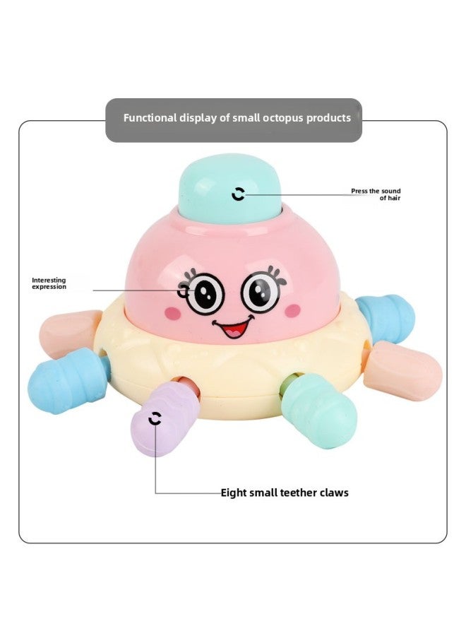Baby Teething Toy Q Cute Soft Rubber Animal Baby Molars Newborn 0-12 Months Educational Gift-Color:Small Octopus + Color Dumbbell (random Color)