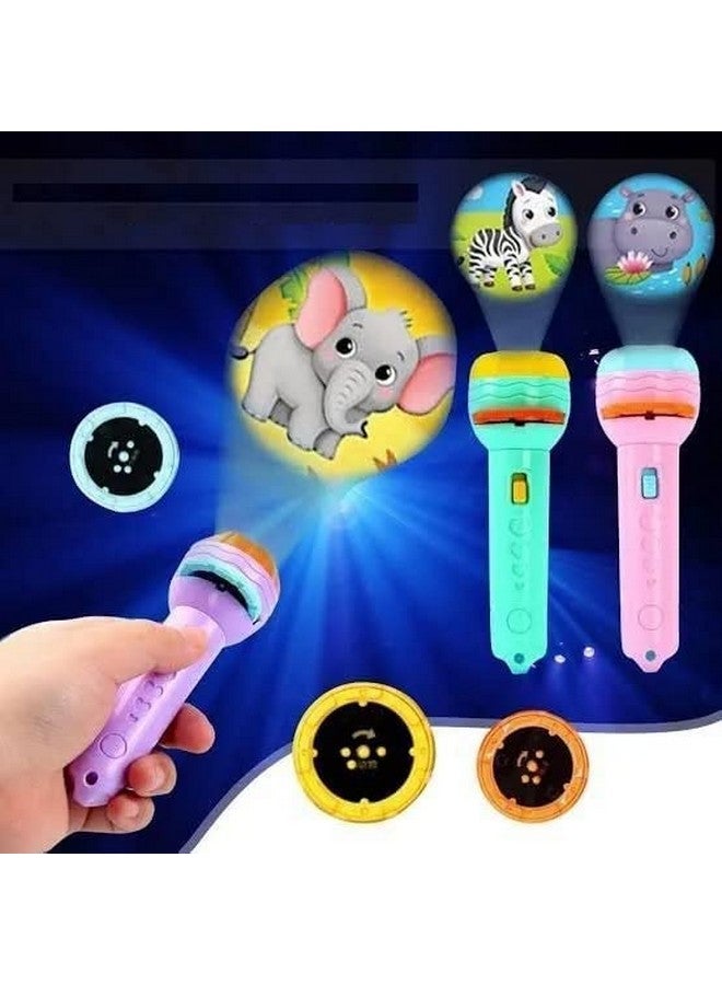 Graphene Mini Projector Torch Toy with 3 Slides, 24 Patterns - Safe, ABS Material, Easy, Creative Learning & Bedtime Stories, Transform to Night Light for Ultimate Comfort - Image 1