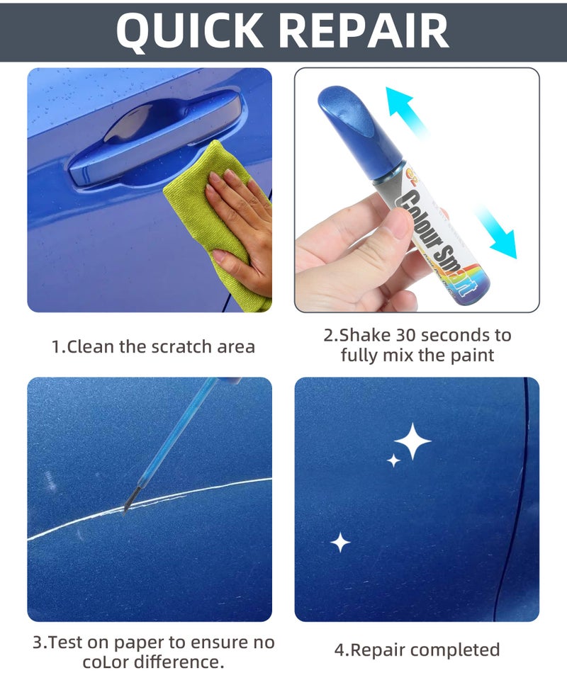 VARGTR Touch Up Paint Pen for Cars,Car Scratch Repair Pen,Car Accessories Car Touch Up Fill Paint Pen,Car Remover Scratch Paint Pen,Automotive Touch Up Paint for Erase Car Scratches (Blue) - Image 5