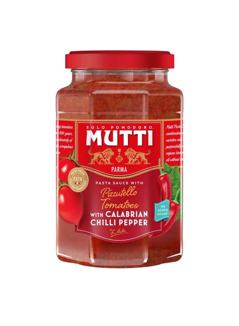 Mutti صلصة المعكرونة من طماطم بيزوتيلو مع فلفل كالابريان الحار - Image 1