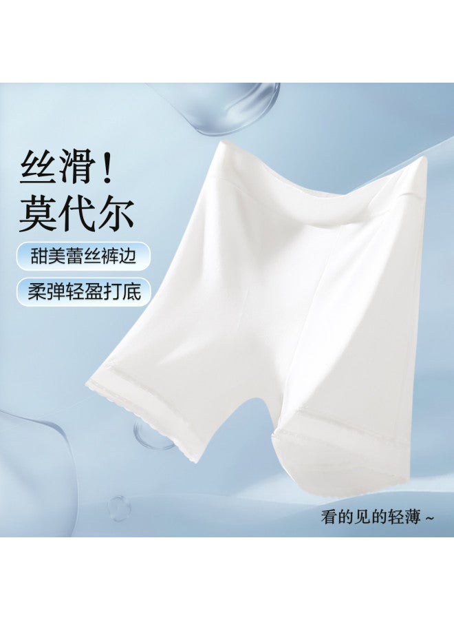 Red Bean Lace-Trimmed Women'S Briefs, Summer Thin Seamless Underwear, Anti-Peep Safety Shorts - Image 2