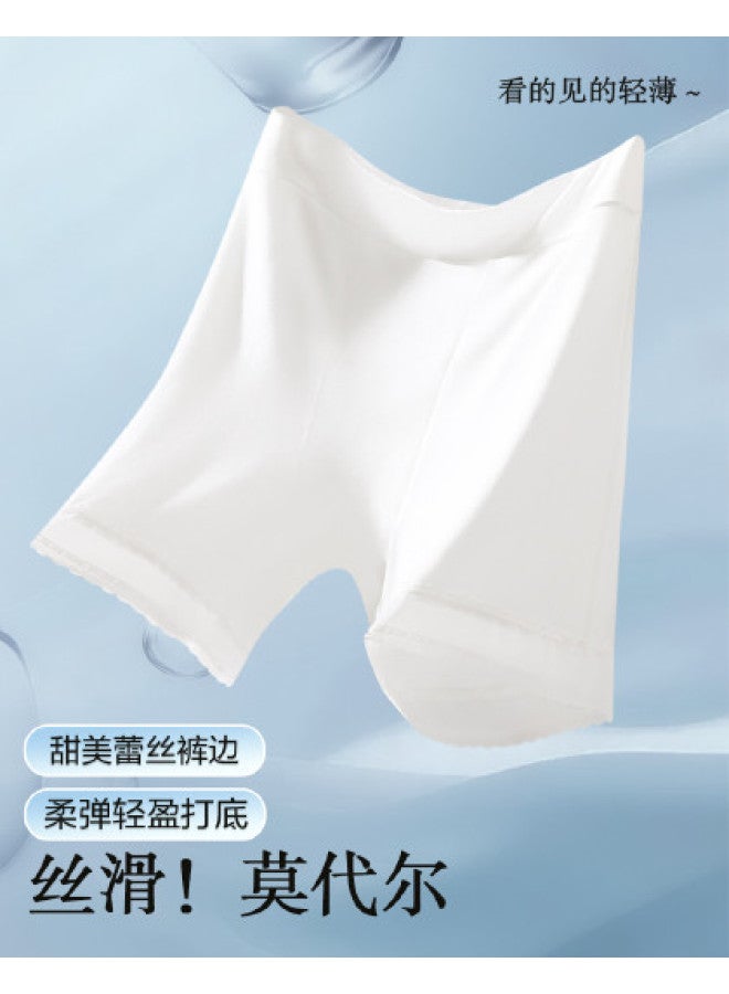 Red Bean Lace-Trimmed Women'S Briefs, Summer Thin Seamless Underwear, Anti-Peep Safety Shorts - Image 1