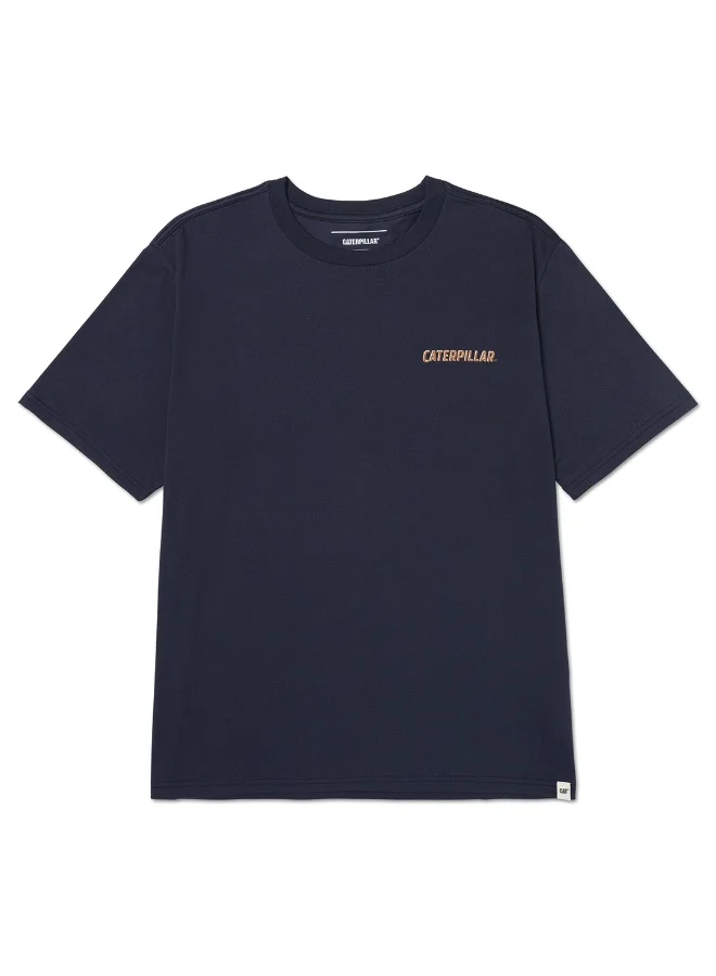 Caterpillar CAT Men’s Track Type Graphic Tee – 60% Cotton 40% Recycled Polyester – Soft Jersey – Classic Machinery Chest Print