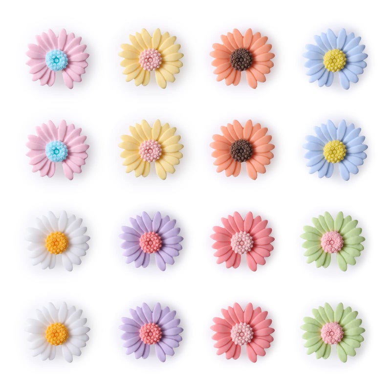 16Pcs Fridge MagnetsLocker DecorCute Daisy Decorative Refrigerator Magnets for Office Kitchen WhiteboardStrong Holding Power8 Colors